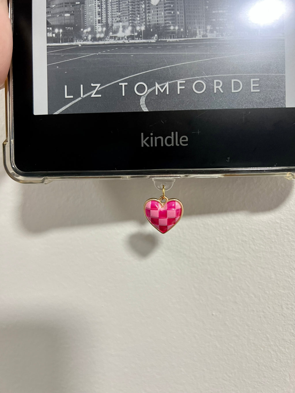 Pink Victory Lap Heart Kindle Charm