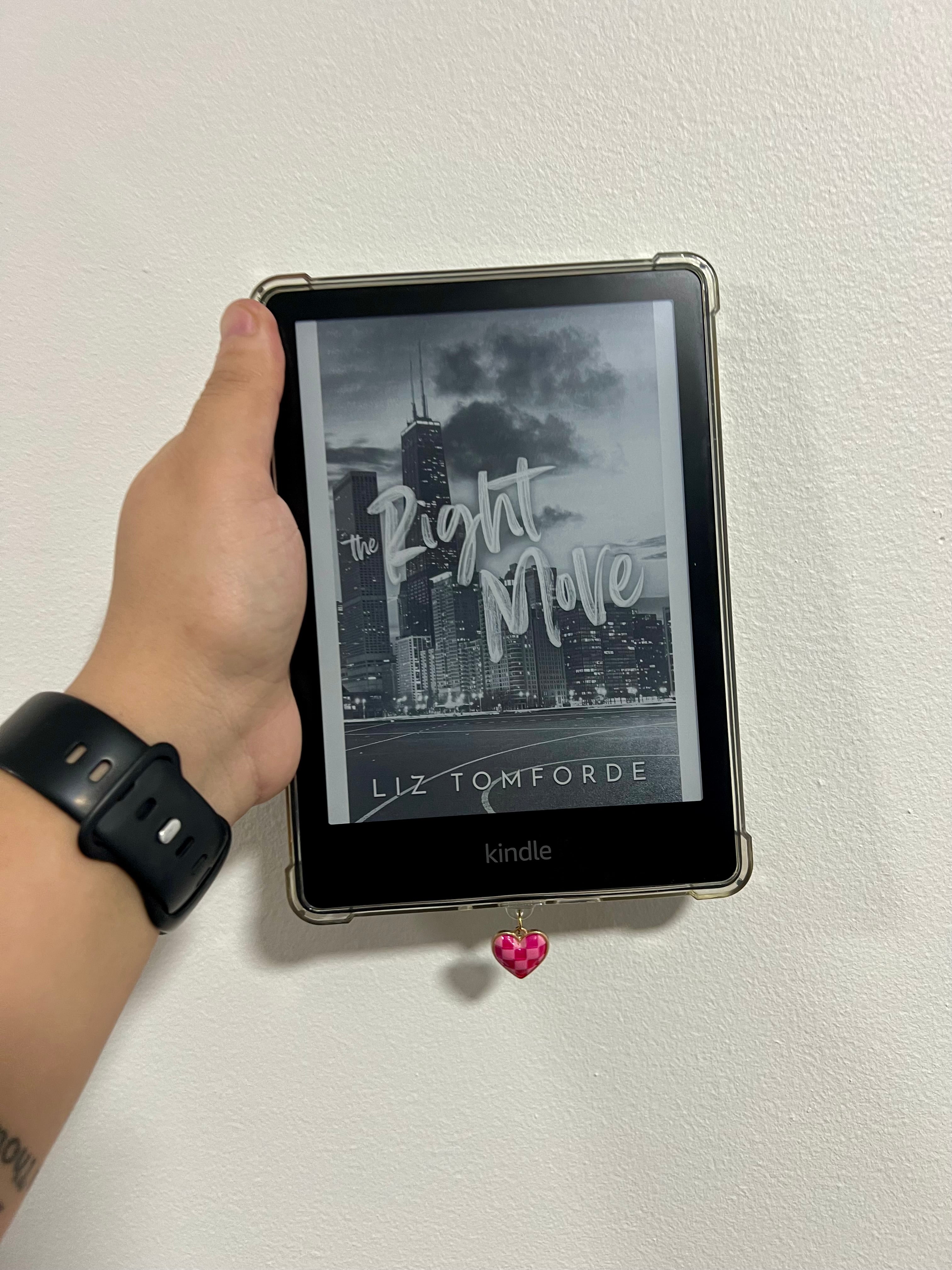 Pink Victory Lap Heart Kindle Charm