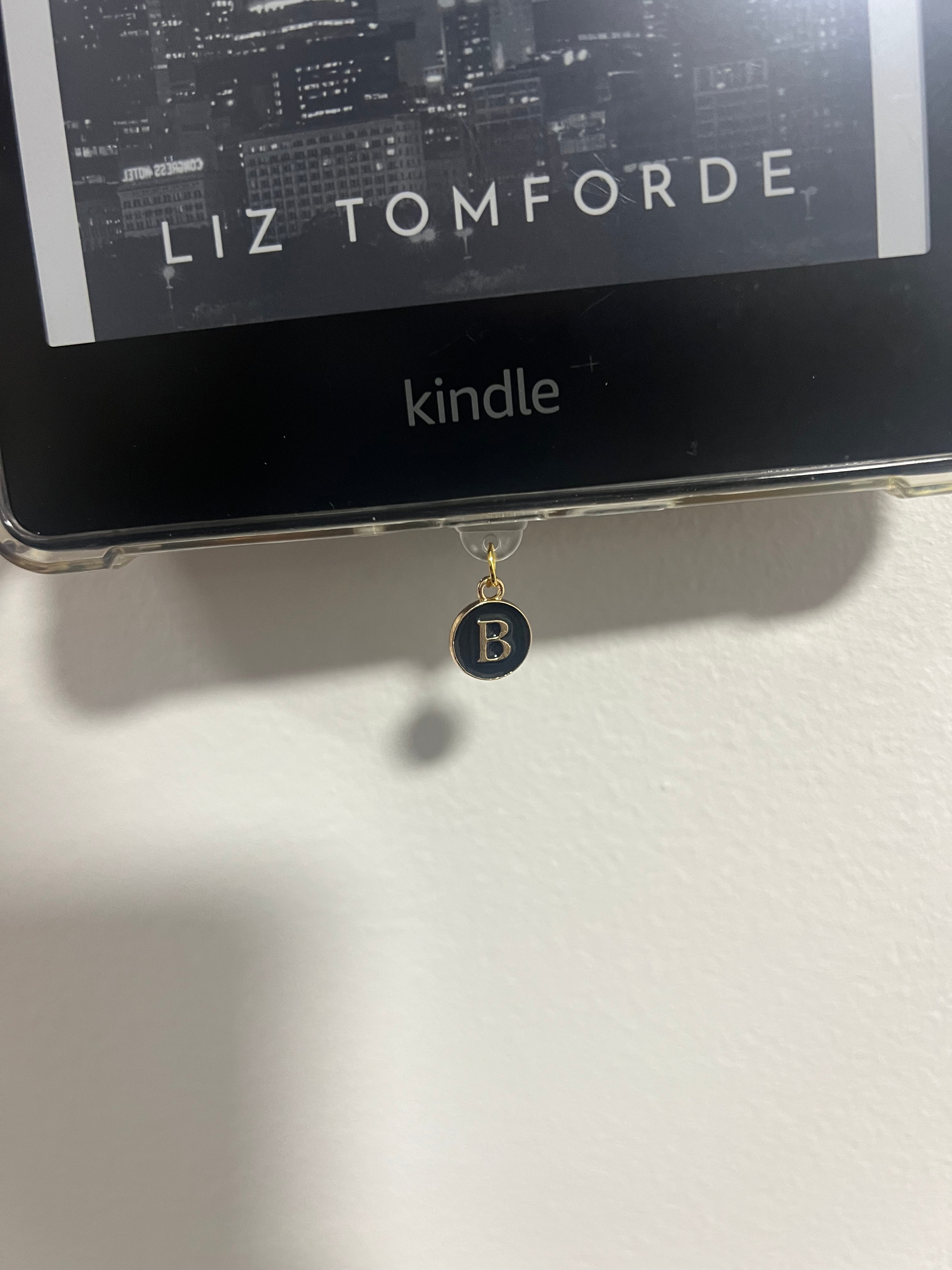 Black Golden Letter Kindle Charm