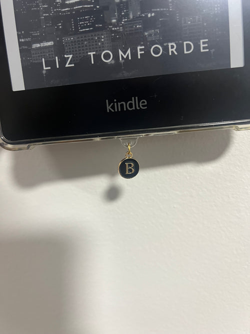 Black Golden Letter Kindle Charm