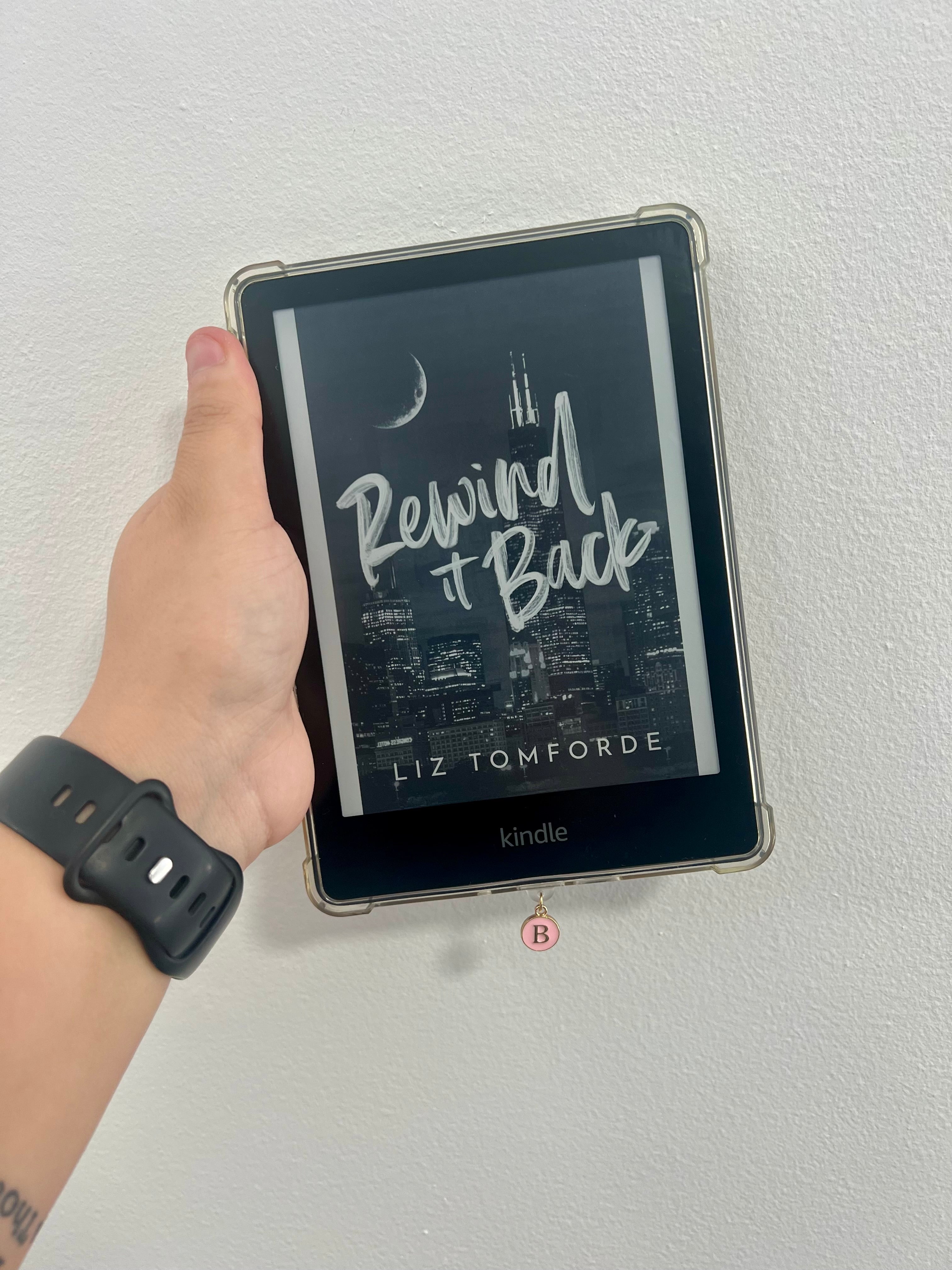 Pink Golden Letter Kindle Charm