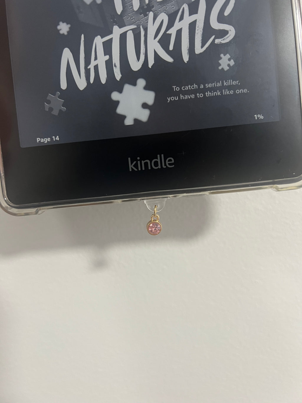 Pink Gem Kindle Charm